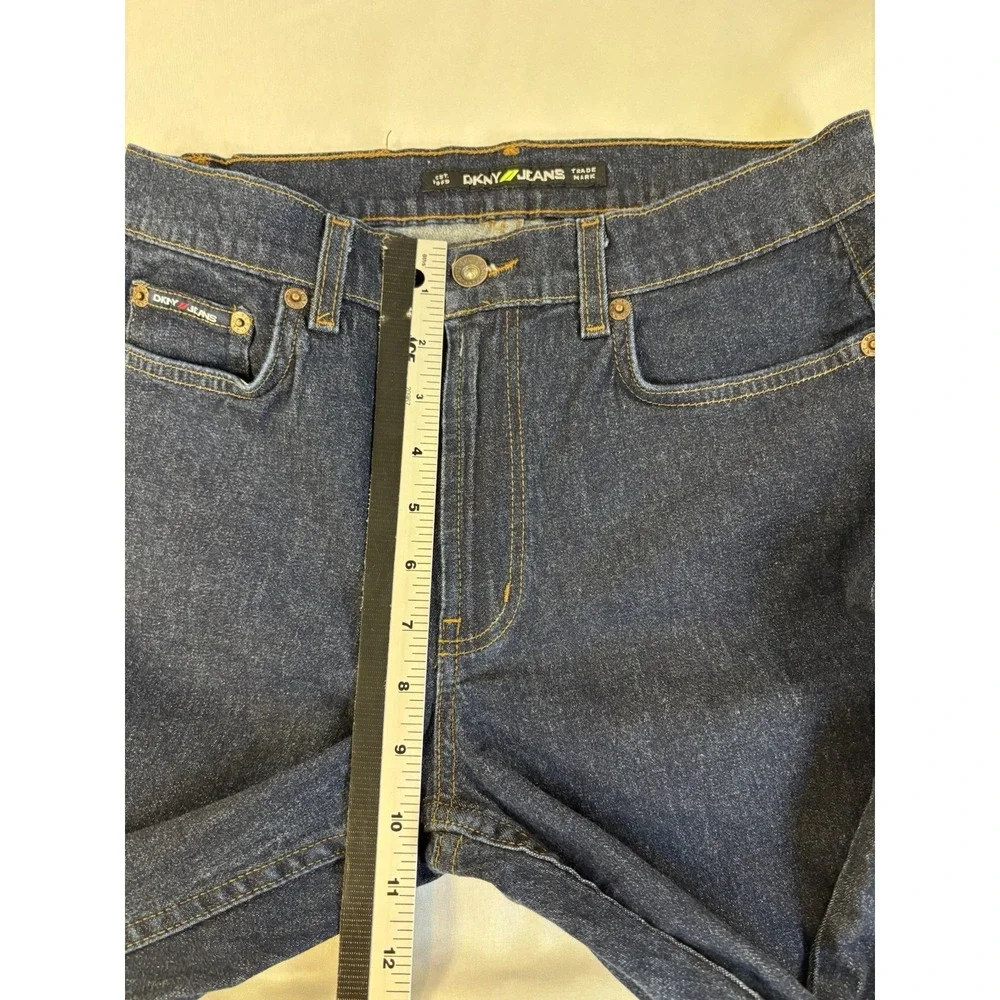 VTG DKNY Women's 6L Times Square Flare Jeans Dark Wash Blue Denim Y2K 90's Retro